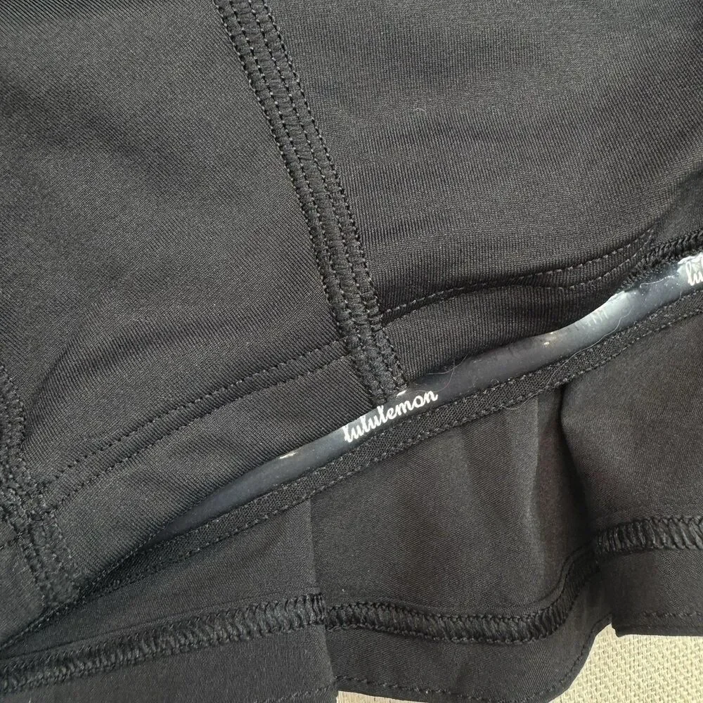Lululemon Play Off The Pleats Black Skort Tennis Golf Pickleball Skirt Sz 10